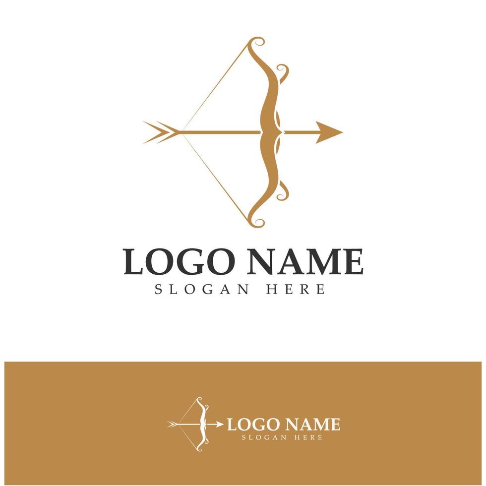 crossbow logo with archery concept modern icon illustration design vector template