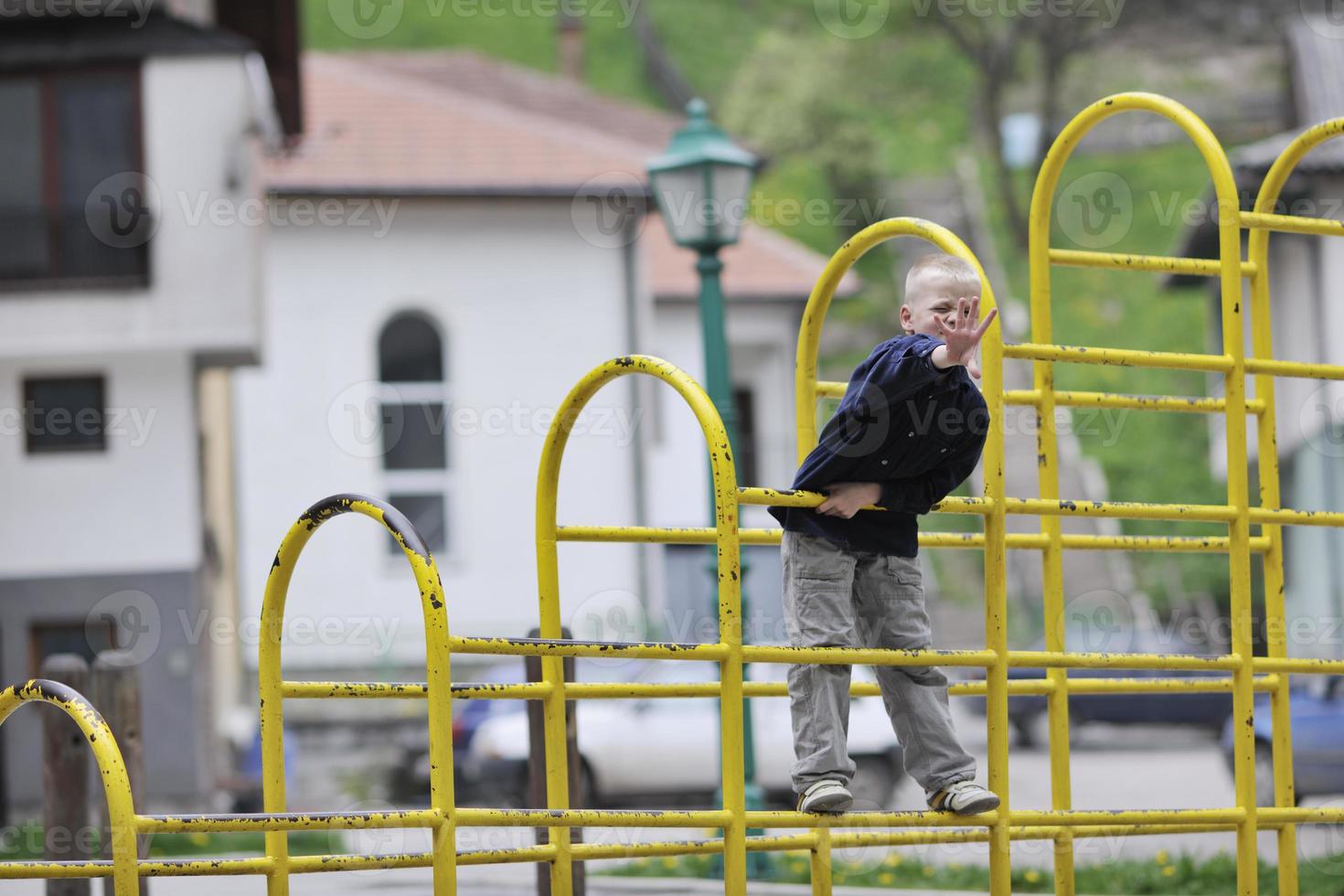 blonde boy in park photo