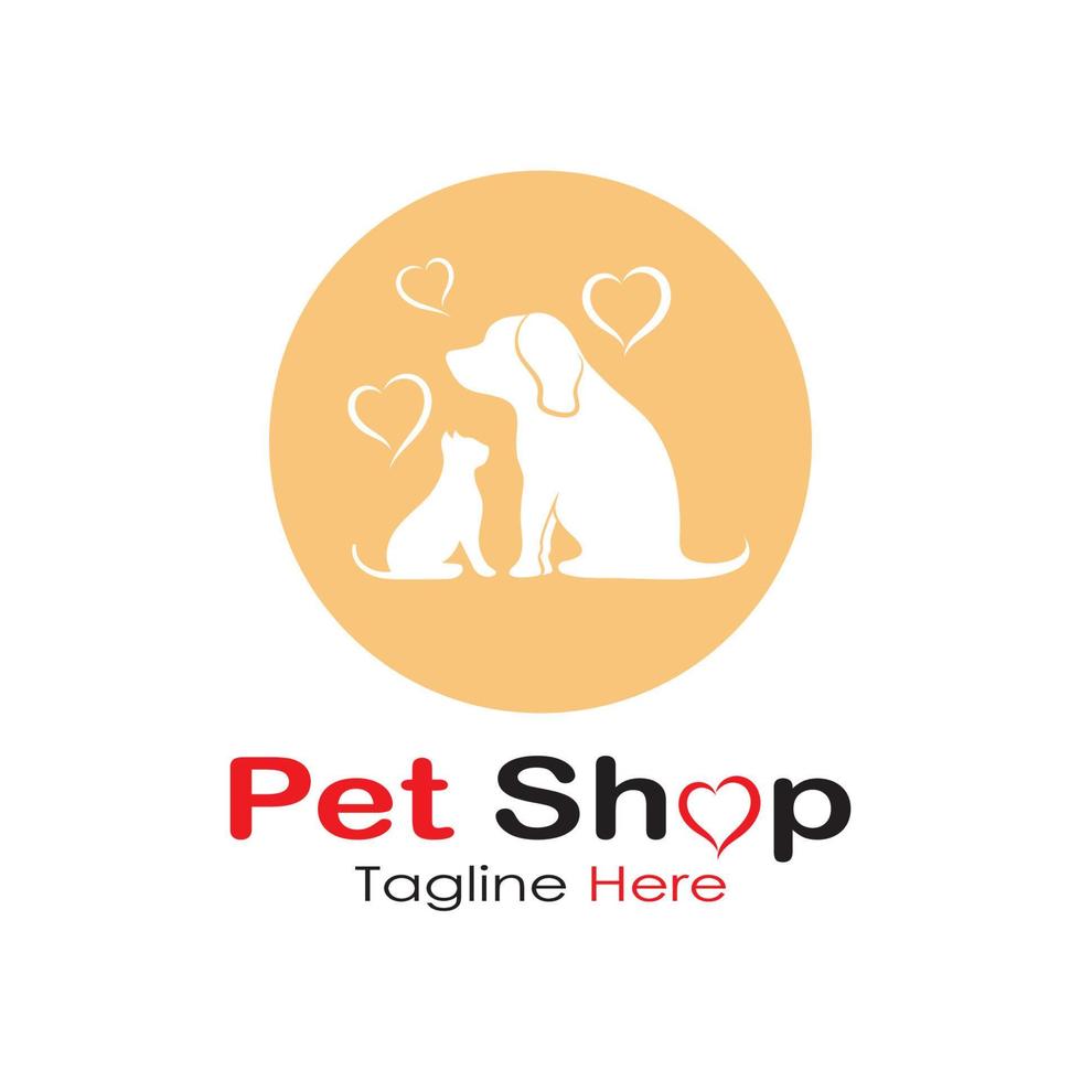 pet shop logo design icon illustration template vector with modern concept