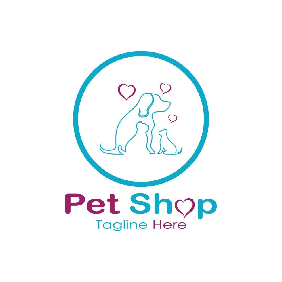 pet shop logo design icon illustration template vector with modern concept