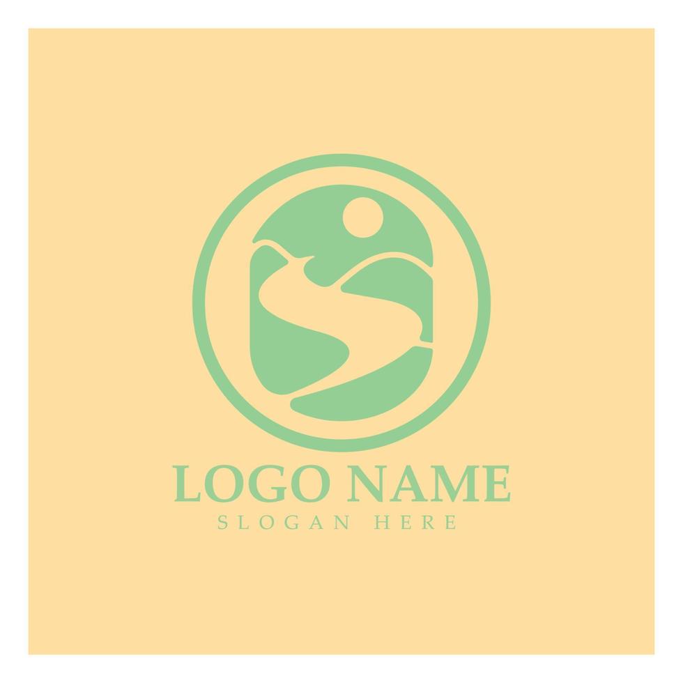 River Logo vector icon illustration design template