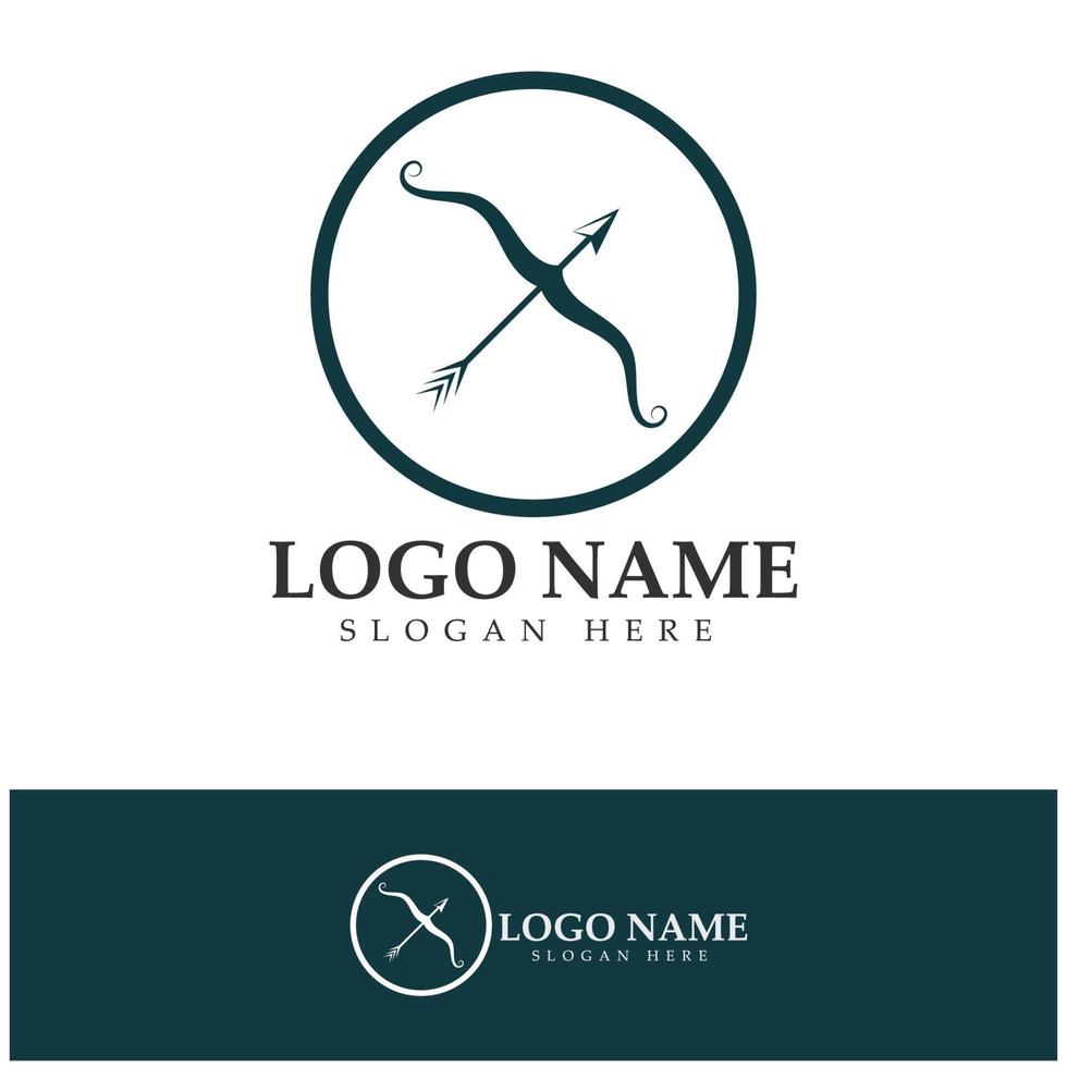 crossbow logo with archery concept modern icon illustration design vector template