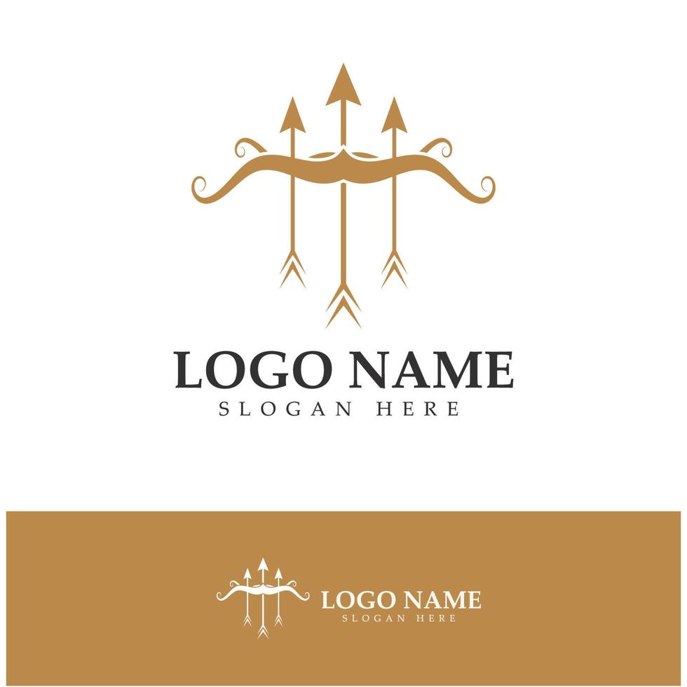 crossbow logo with archery concept modern icon illustration design vector template