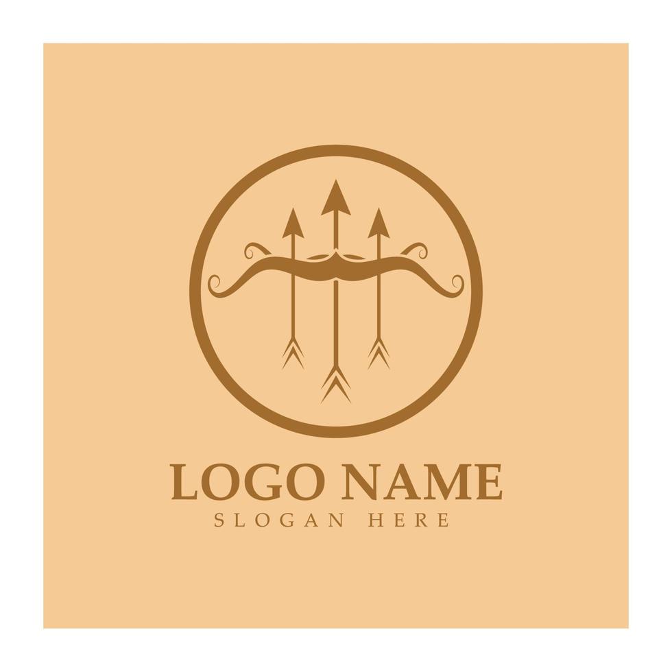 crossbow logo with archery concept modern icon illustration design vector template