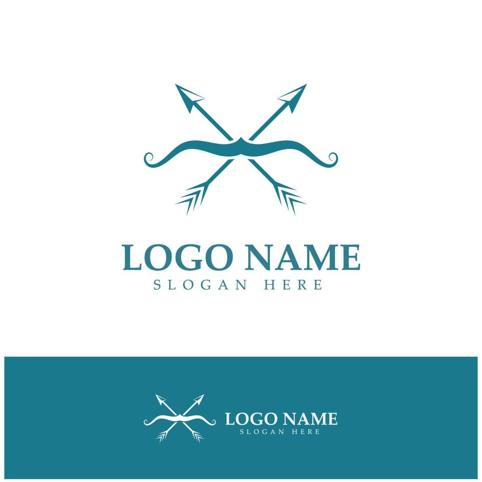 crossbow logo with archery concept modern icon illustration design vector template