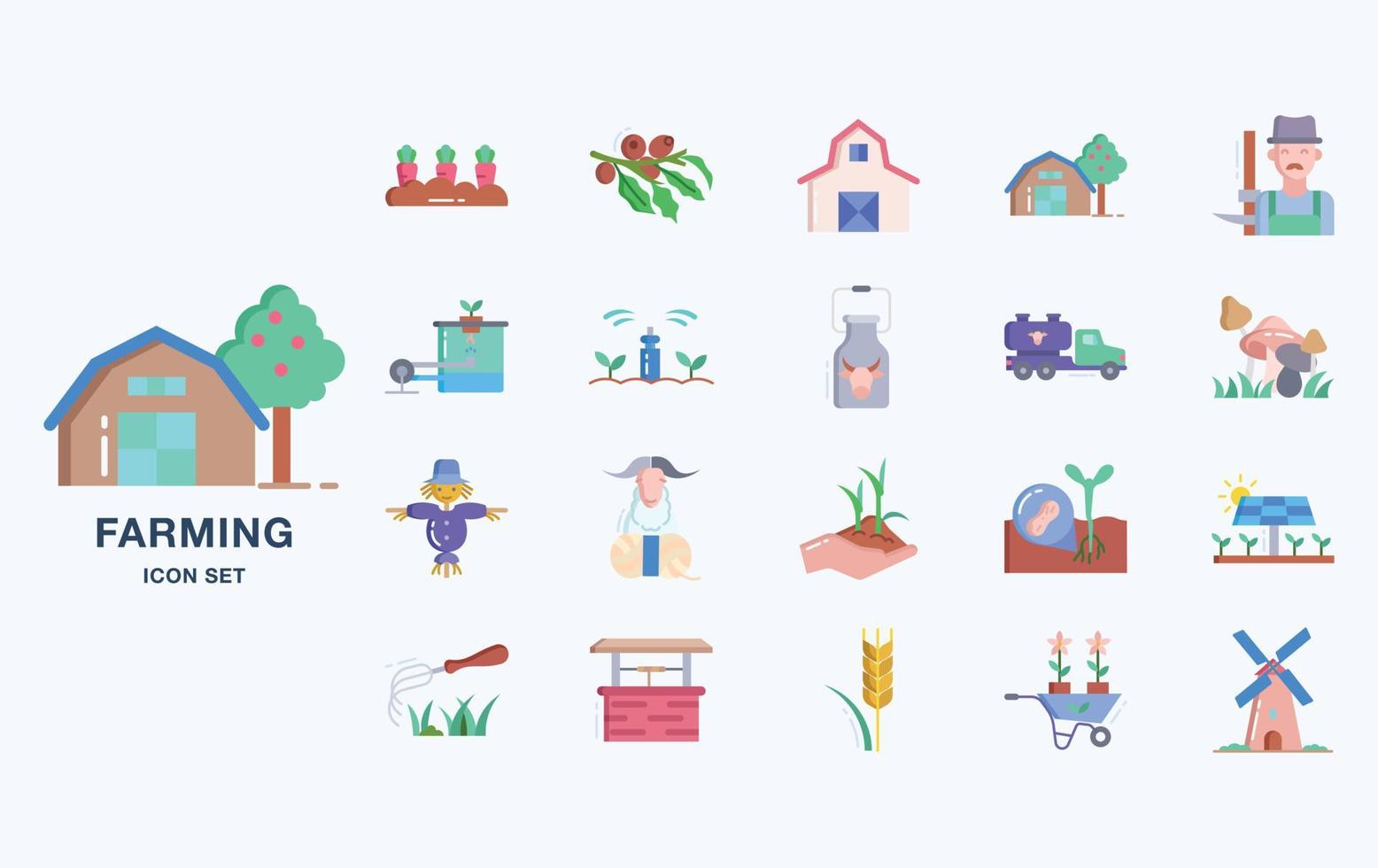 Set of Farming and agriculture vector icons