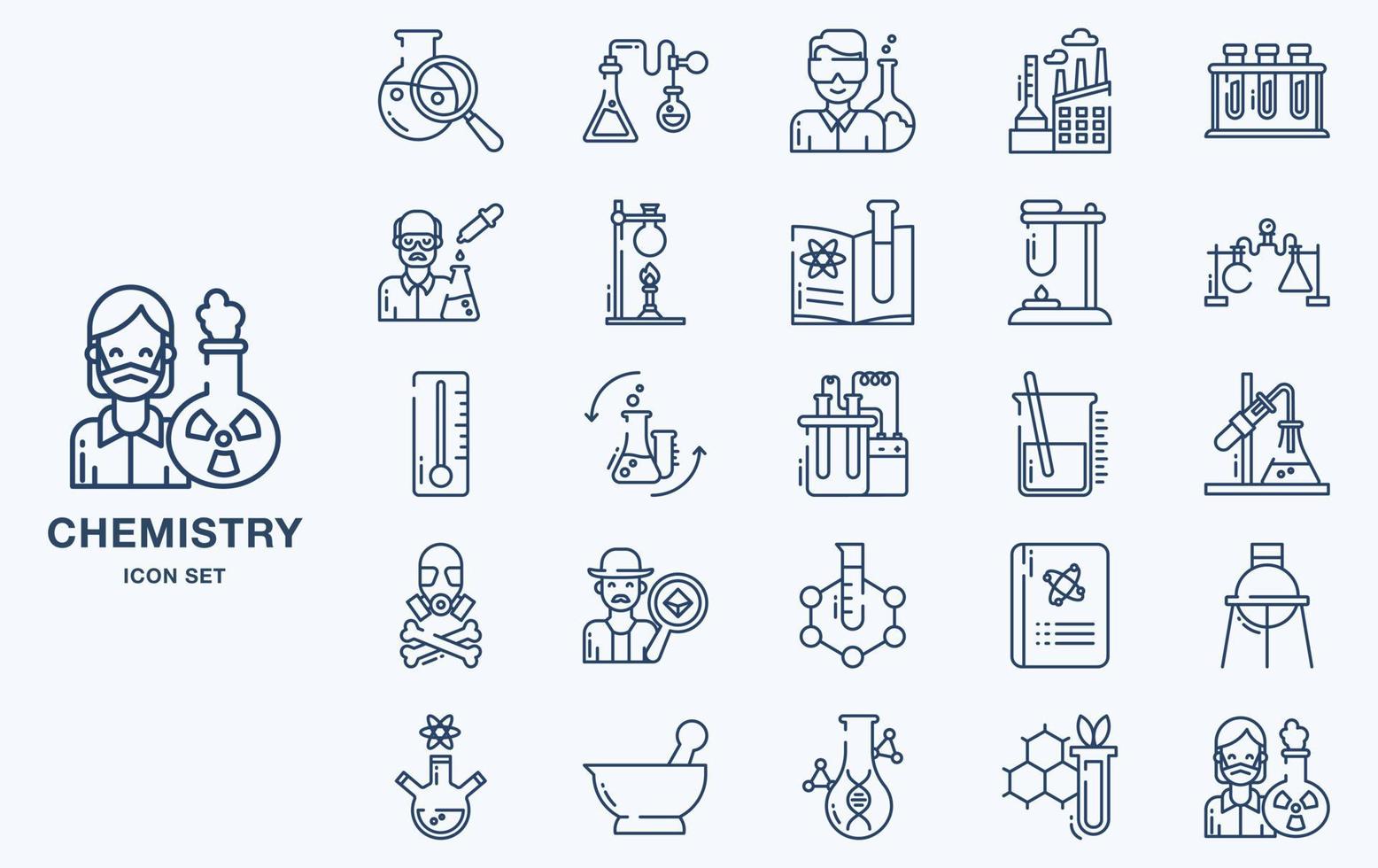 Set of Chemistry and experiment vector icons