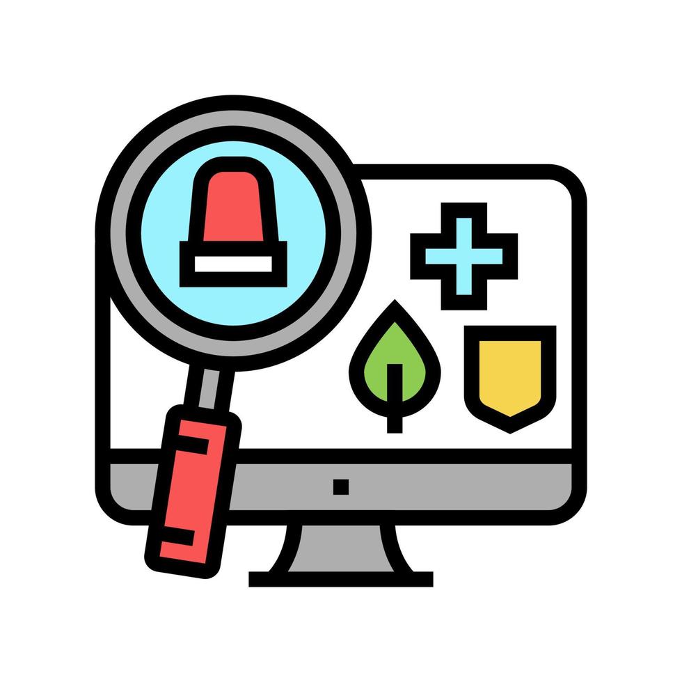 ilustración de vector de icono de color de recuperación de información y monitoreo