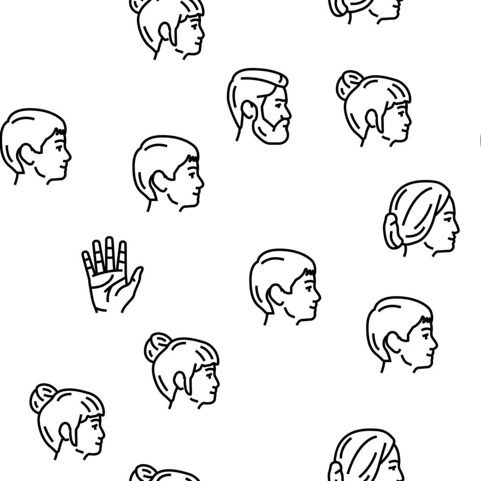 partes de personas corporales y faciales vector patrón sin costuras