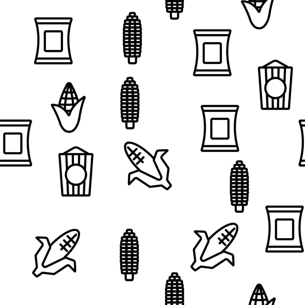 maíz, comida, vector, seamless, patrón vector