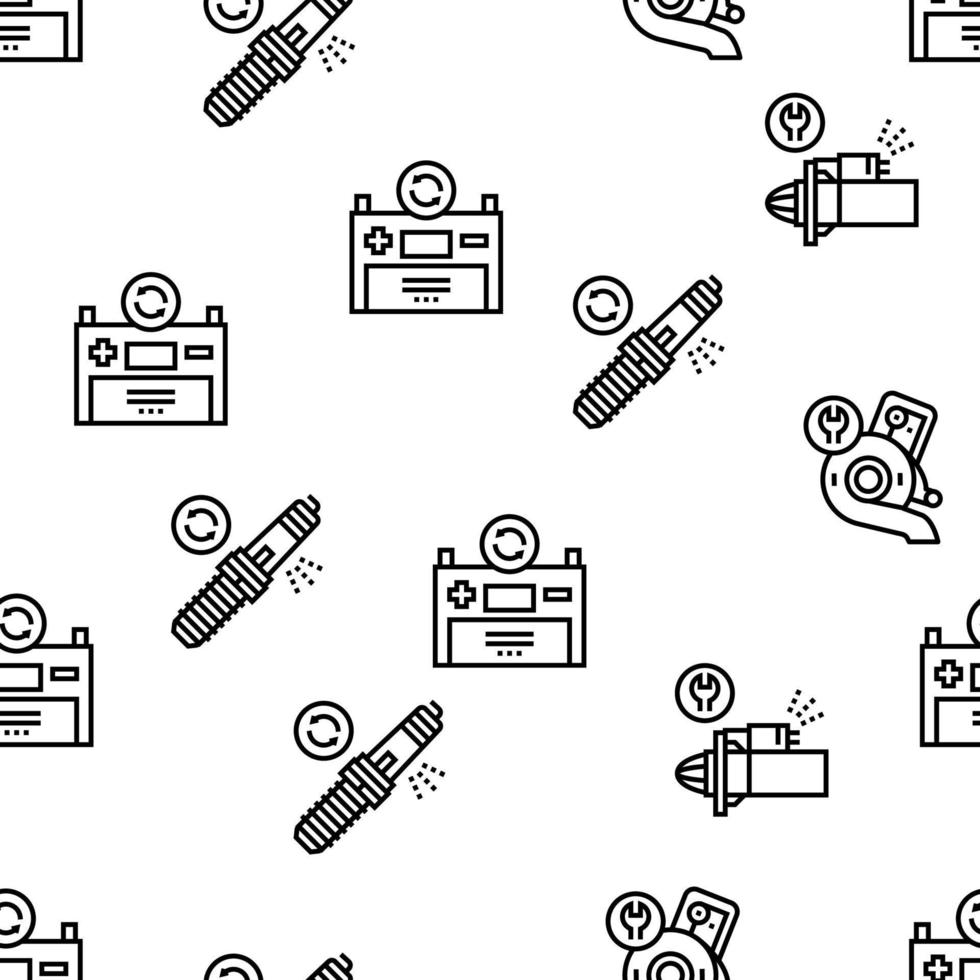 Car Service Garage Vector Seamless Pattern