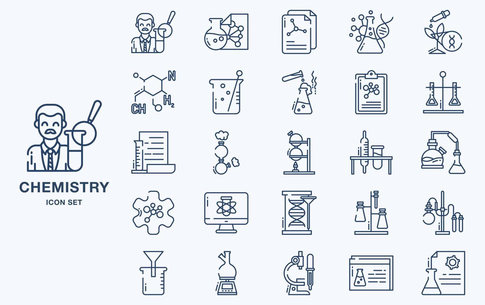 Set of Chemistry and experiment vector icons
