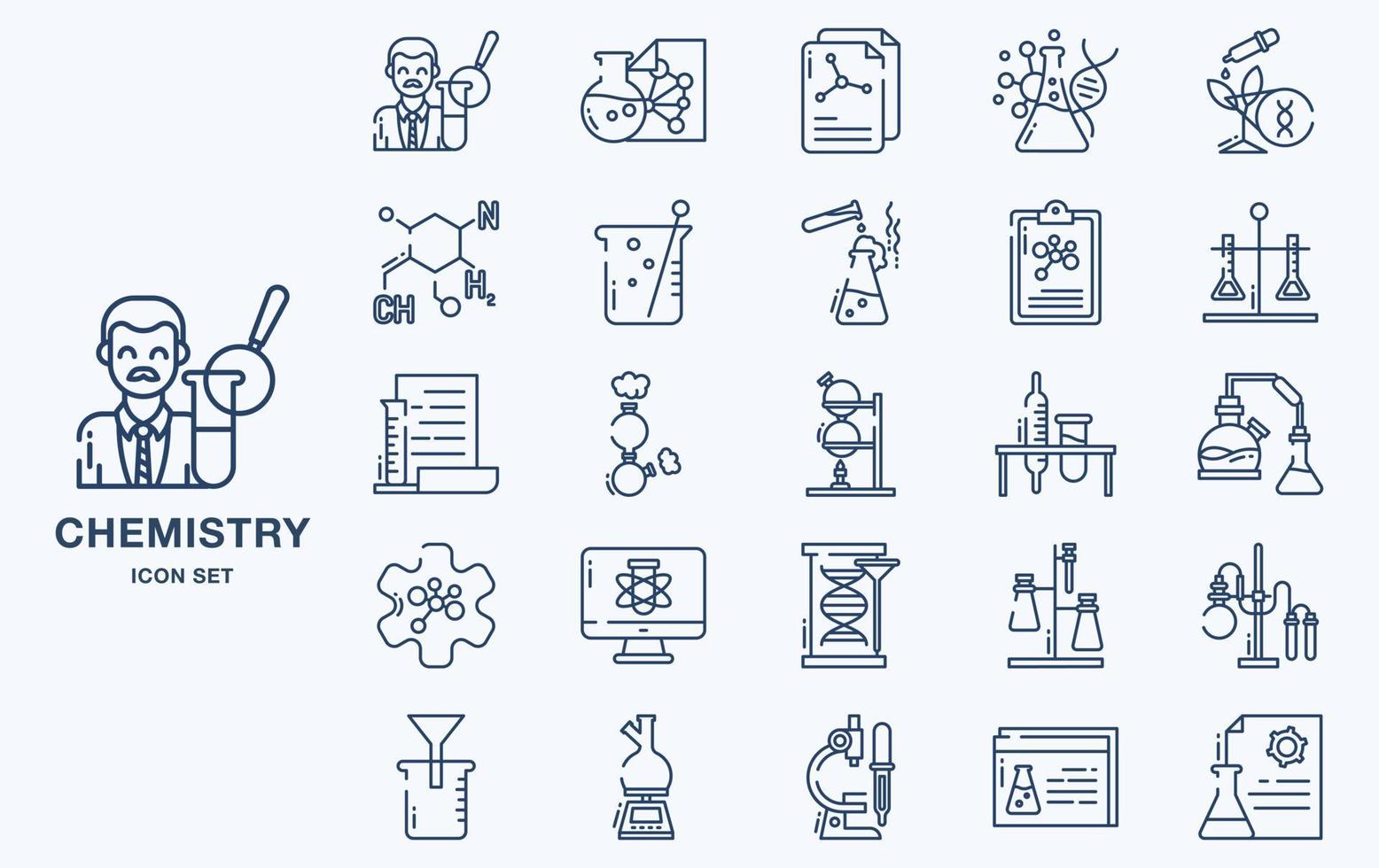 Set of Chemistry and experiment vector icons