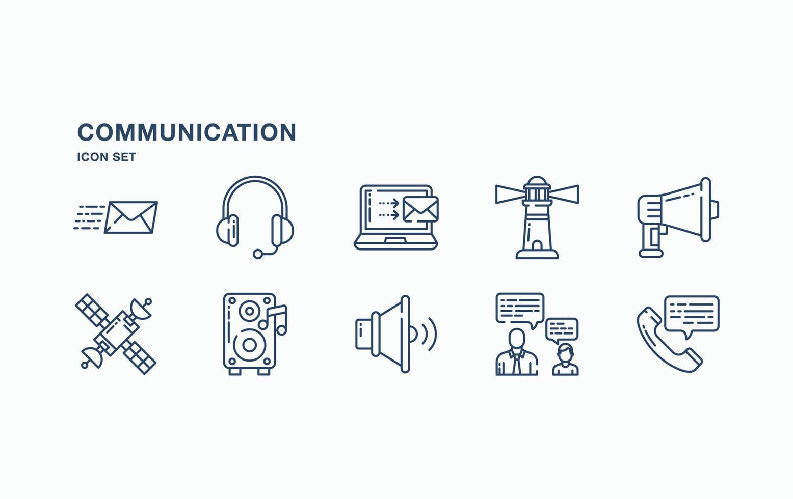 Communication and Technology icon set vector