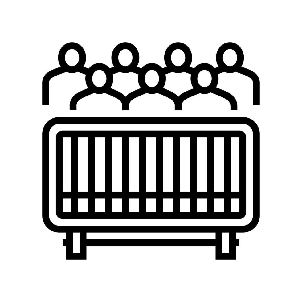 road blocking for parade line icon vector illustration