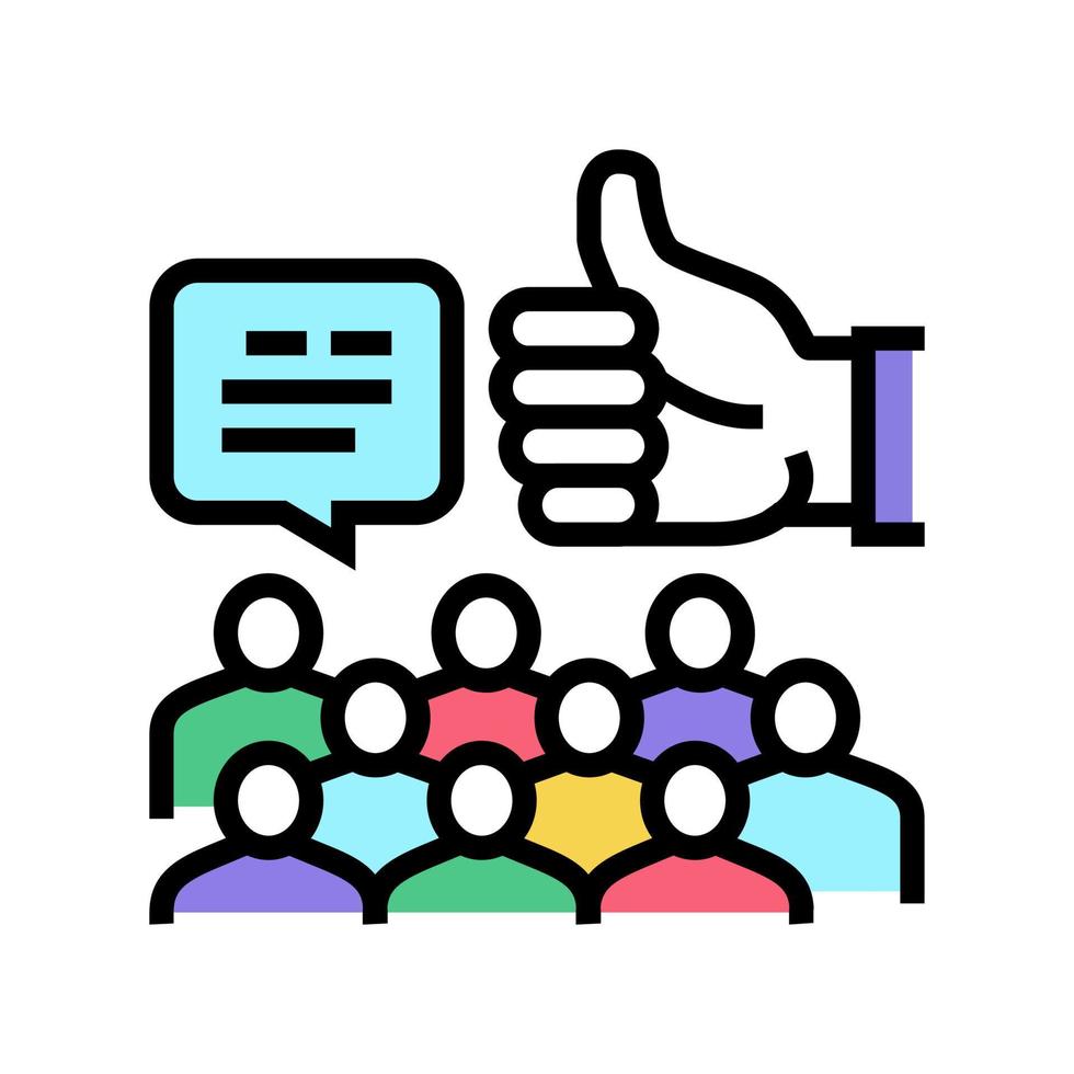 feedback crowdsoursing color icon vector illustration flat
