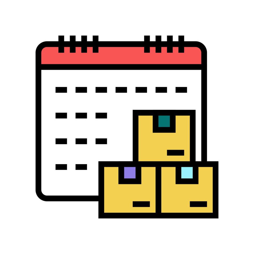 date and time supply color icon vector illustration
