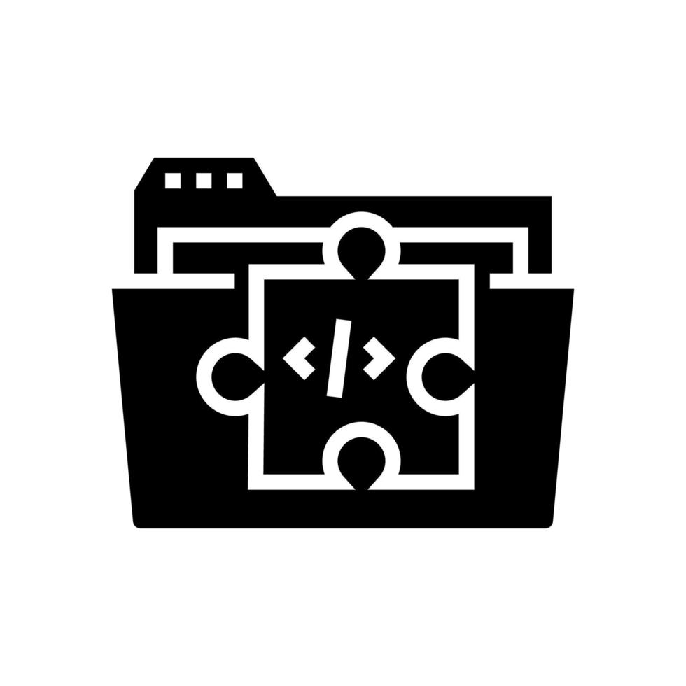 folder with program code files glyph icon vector illustration 10397562 ...