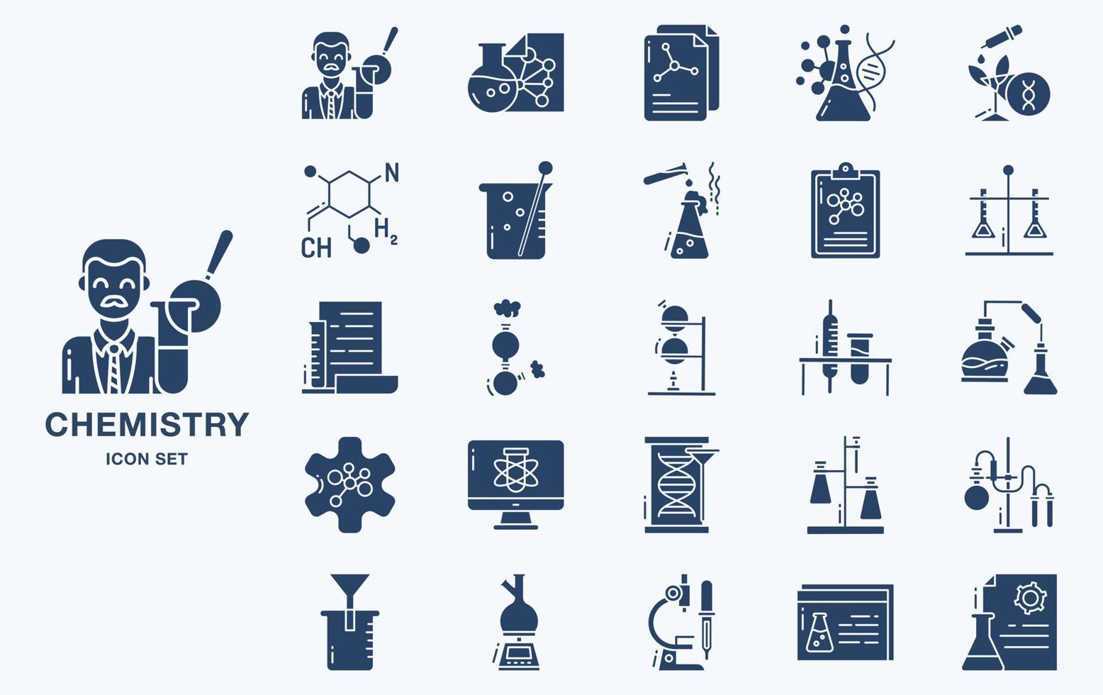 Set of Chemistry and experiment vector icons