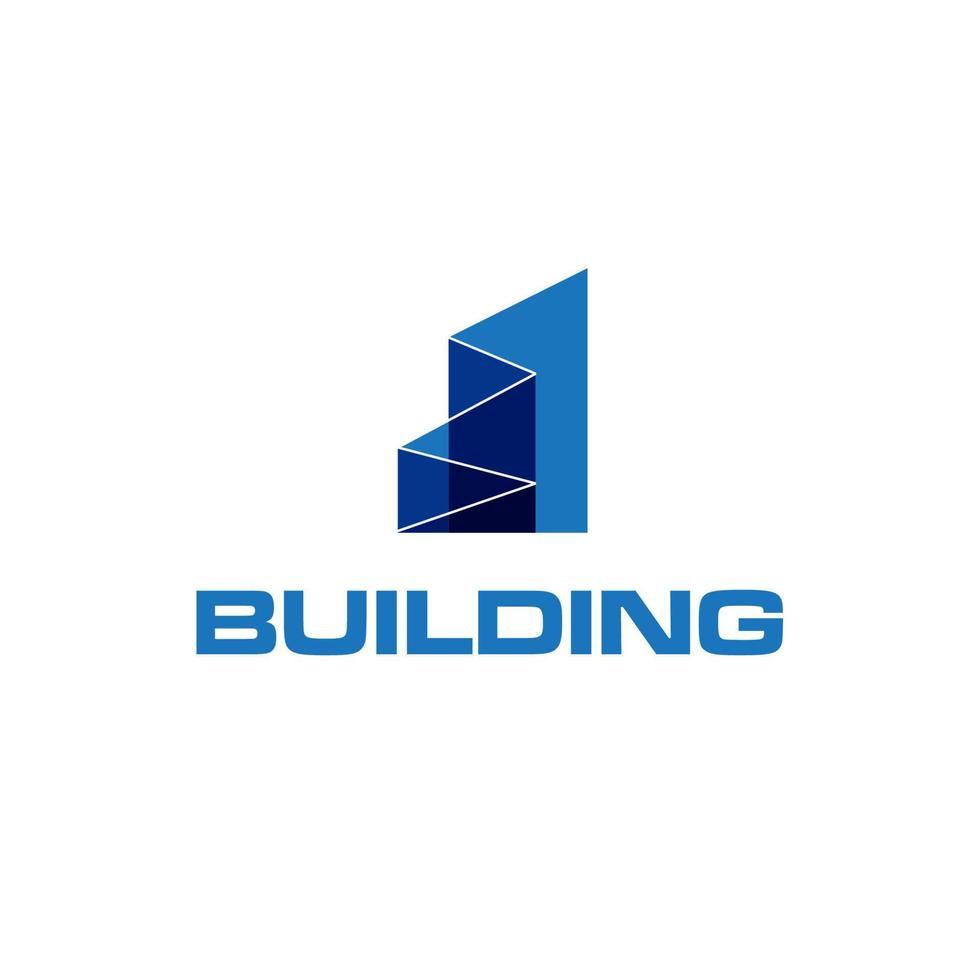 blue modern building logo concept vector