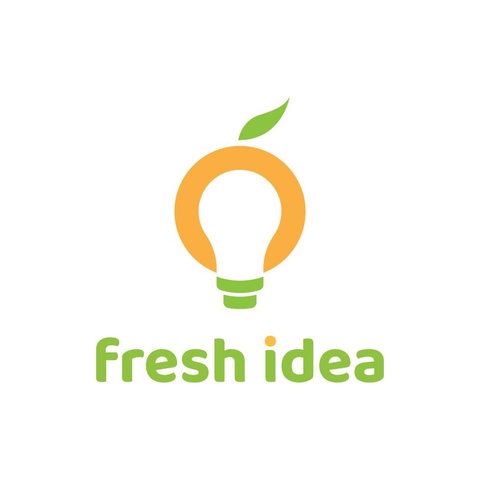 creative fresh ides logo vector with bulb icon