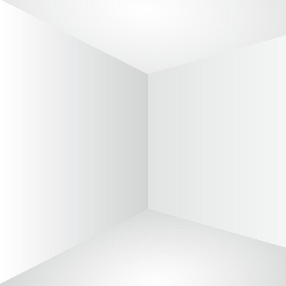 Ilustración de vector de esquina de pared blanca perfectiva en blanco