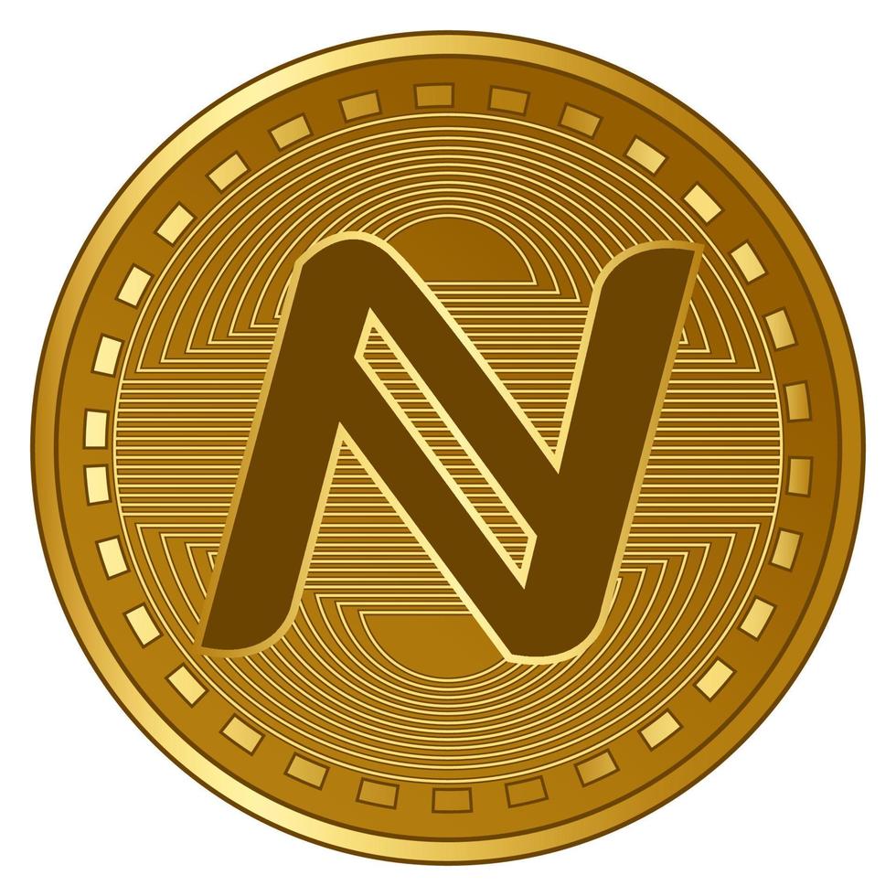 gold futuristic namecoin cryptocurrency coin vector illustration