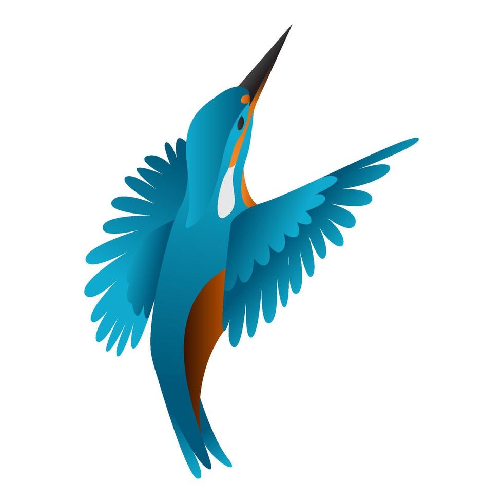 gradient kingfisher bird vector illustration