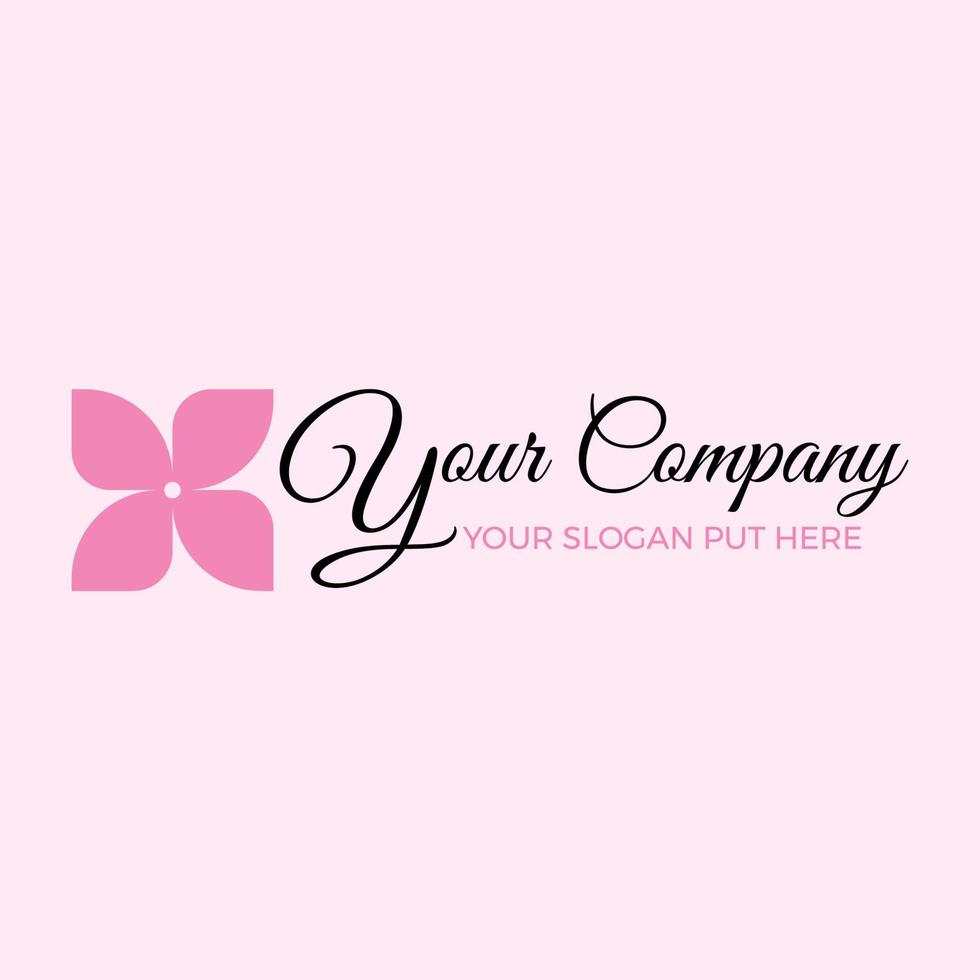 simple pink flower feminine logo vector template