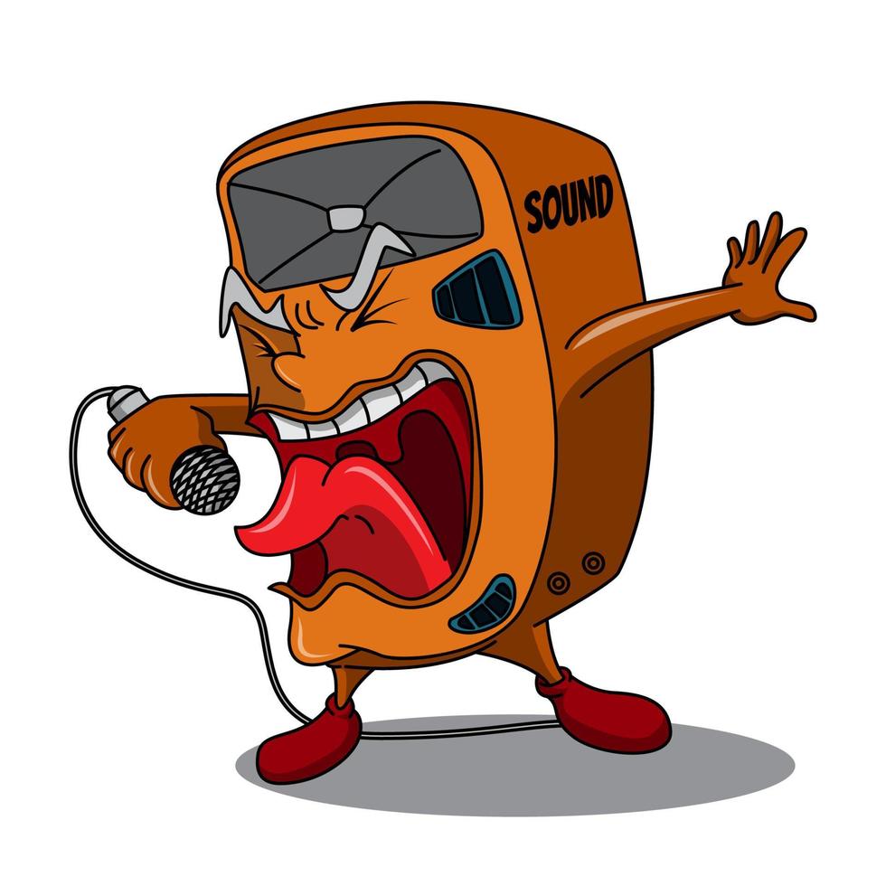 sound system screaming on microphone cartoon vector illustration