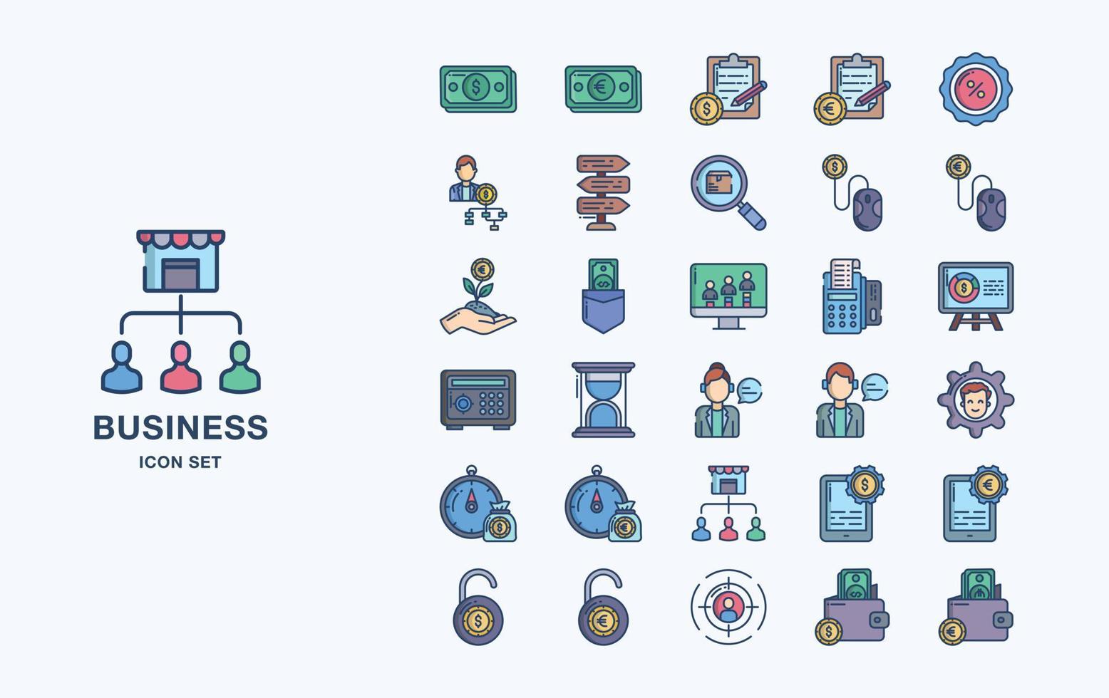 Business and finance vector icon set