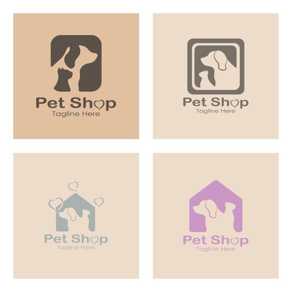 pet shop logo design icon illustration template vector with modern concept