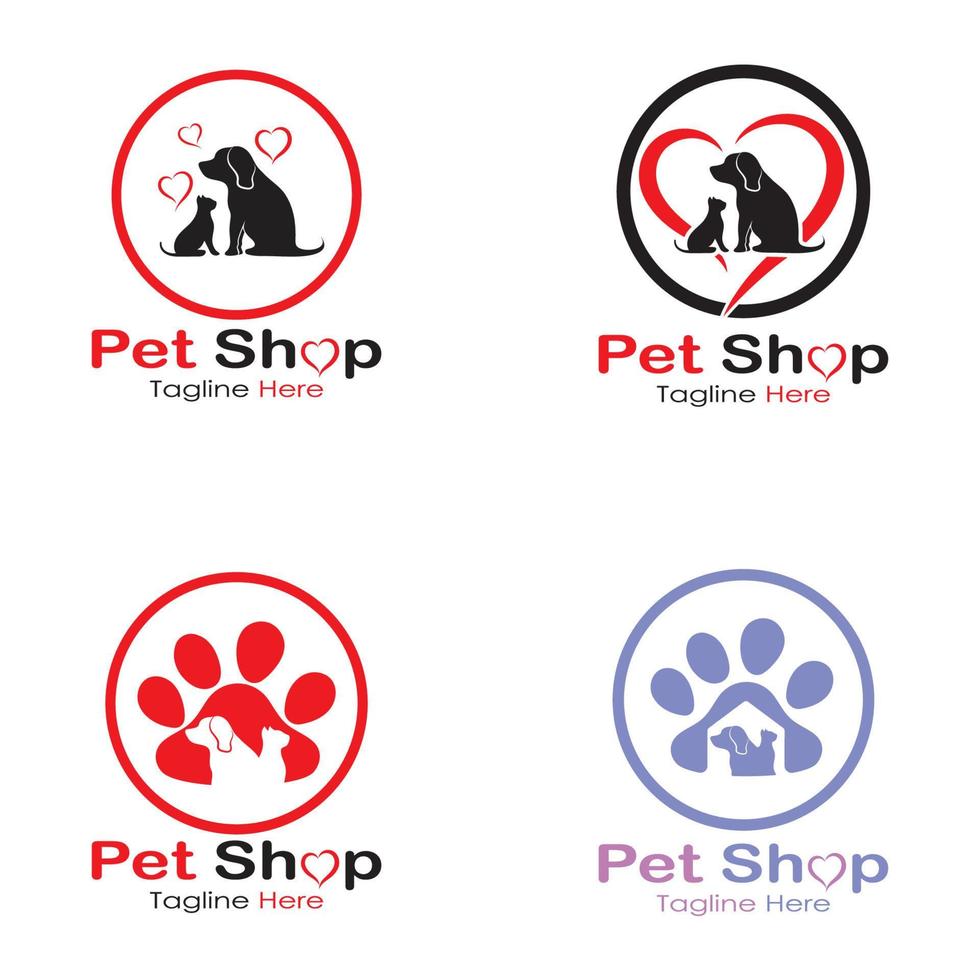 pet shop logo design icon illustration template vector with modern concept
