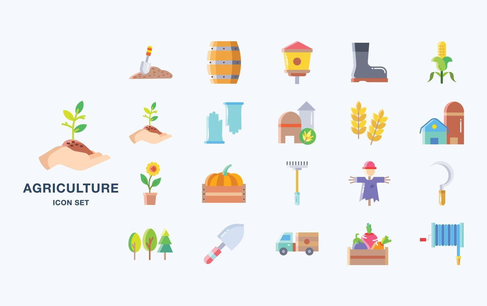 Agriculture and farming icon set vector