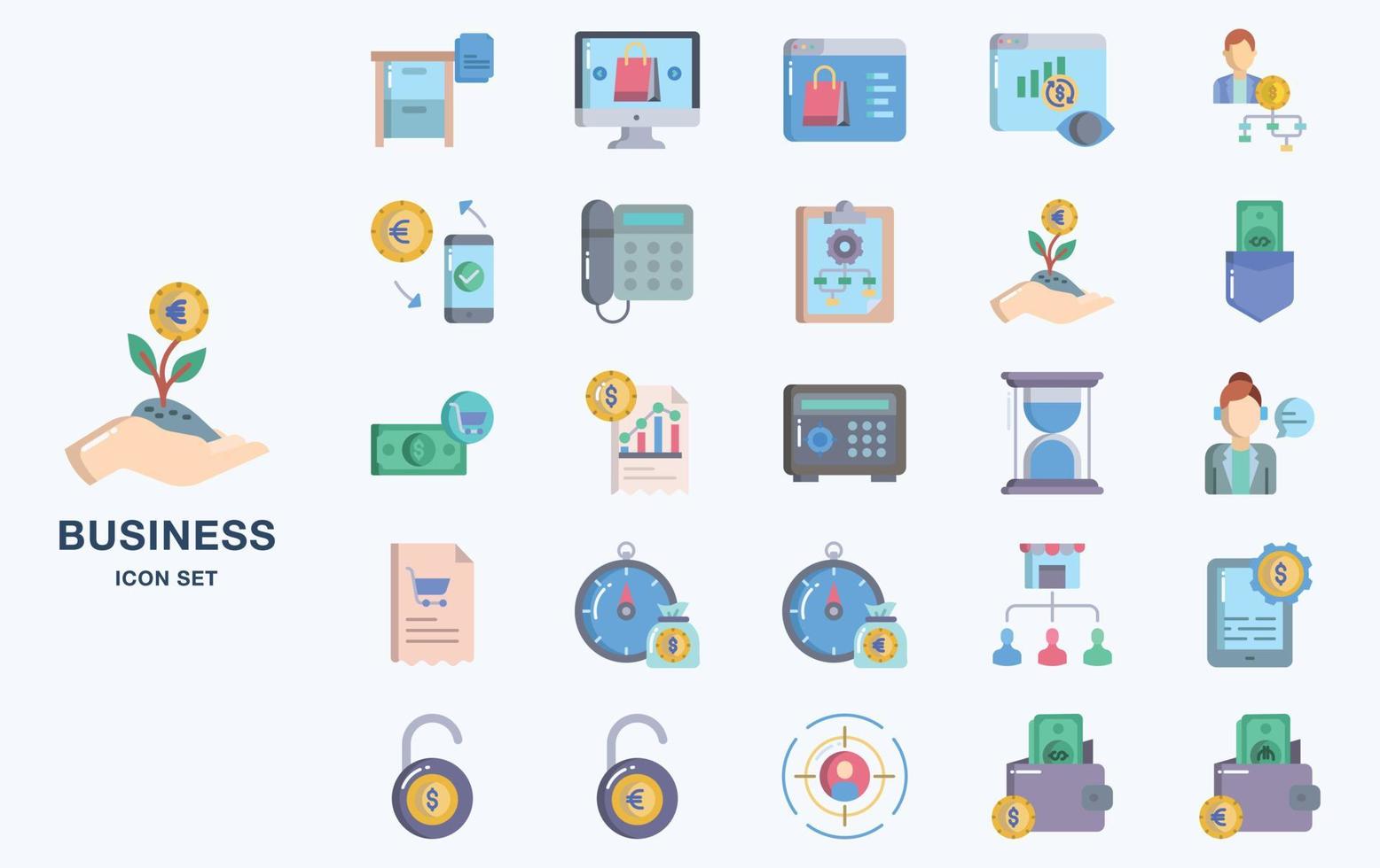 Business and finance vector icon set