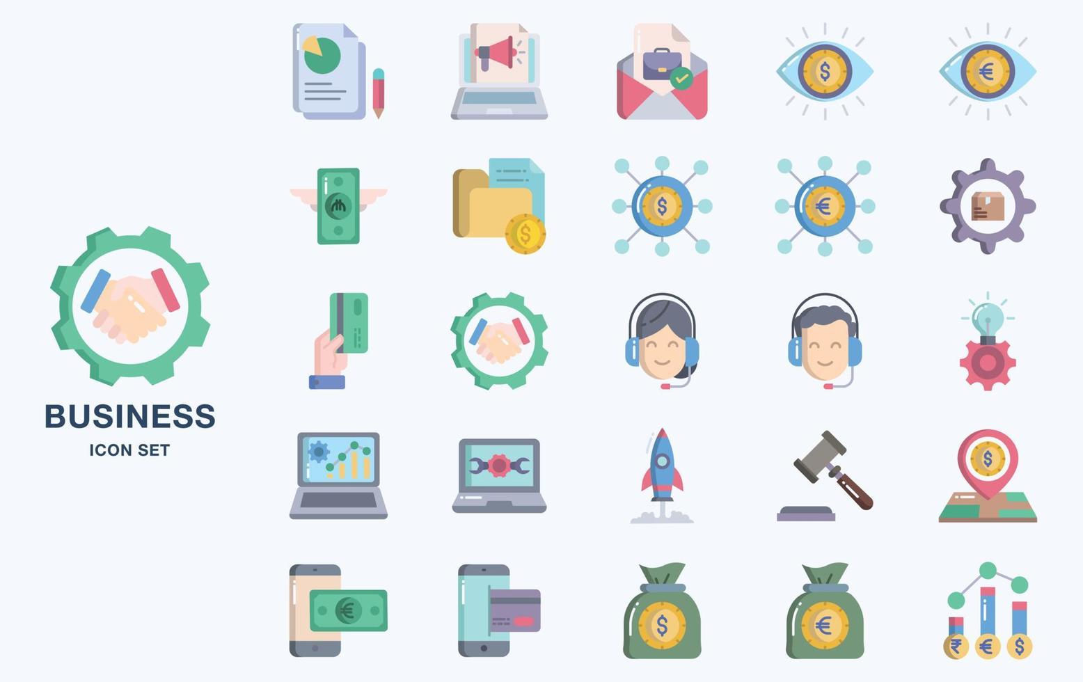 Business and finance vector icon set