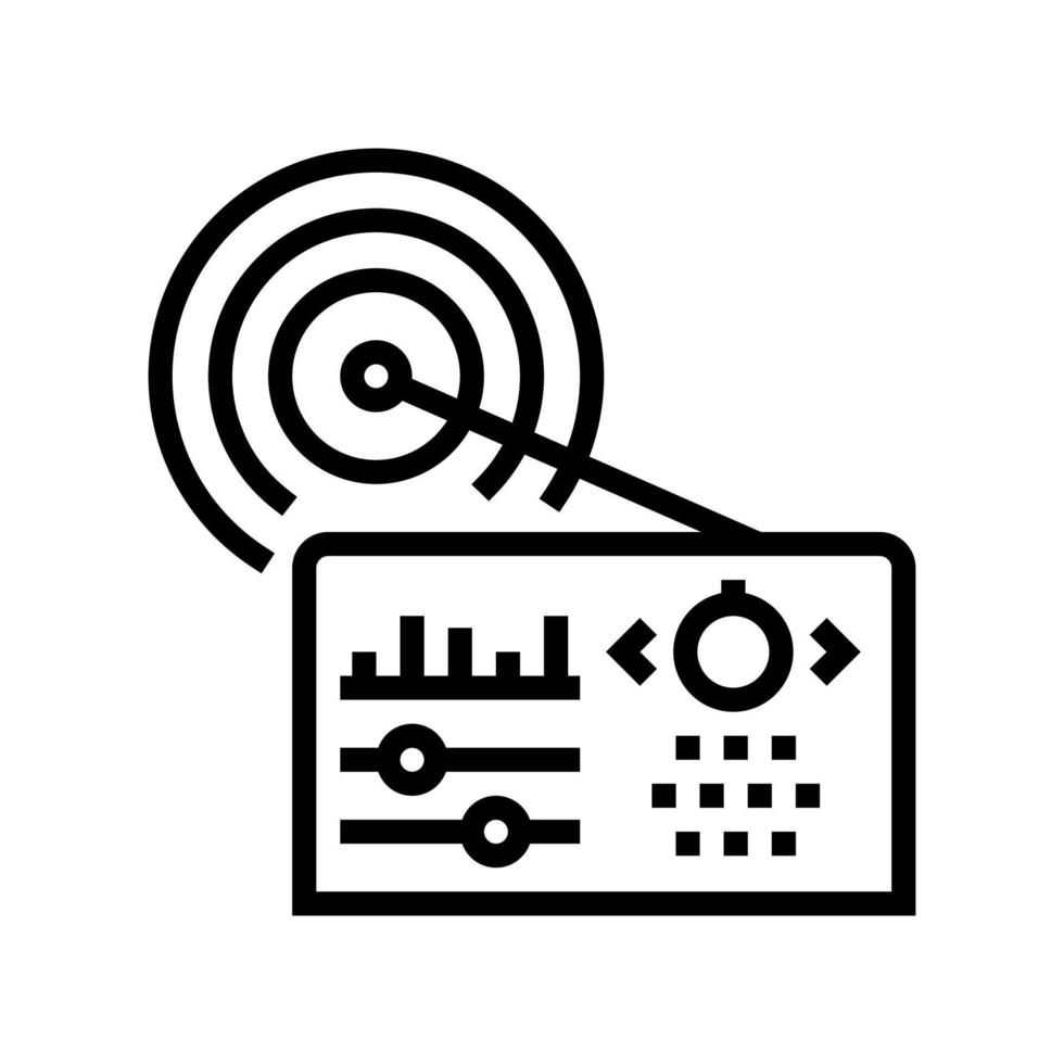 radio device line icon vector illustration