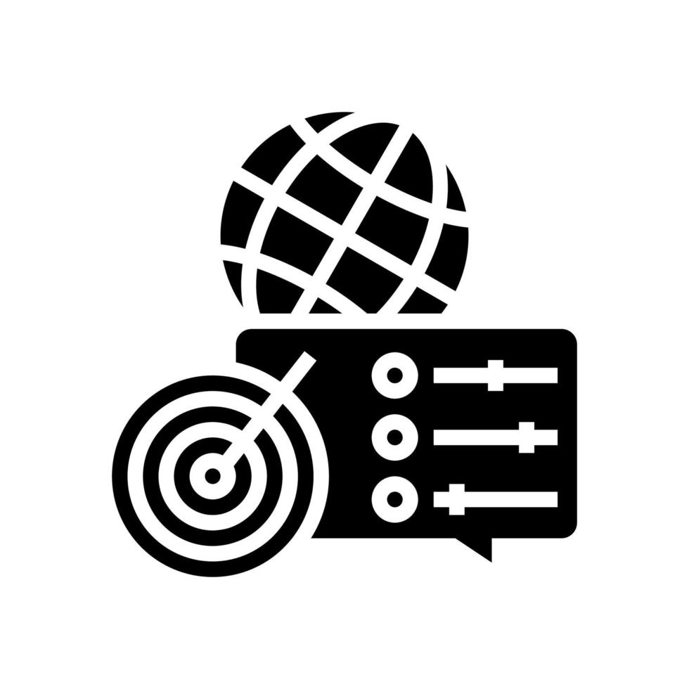 optimization of supply chains glyph icon vector illustration