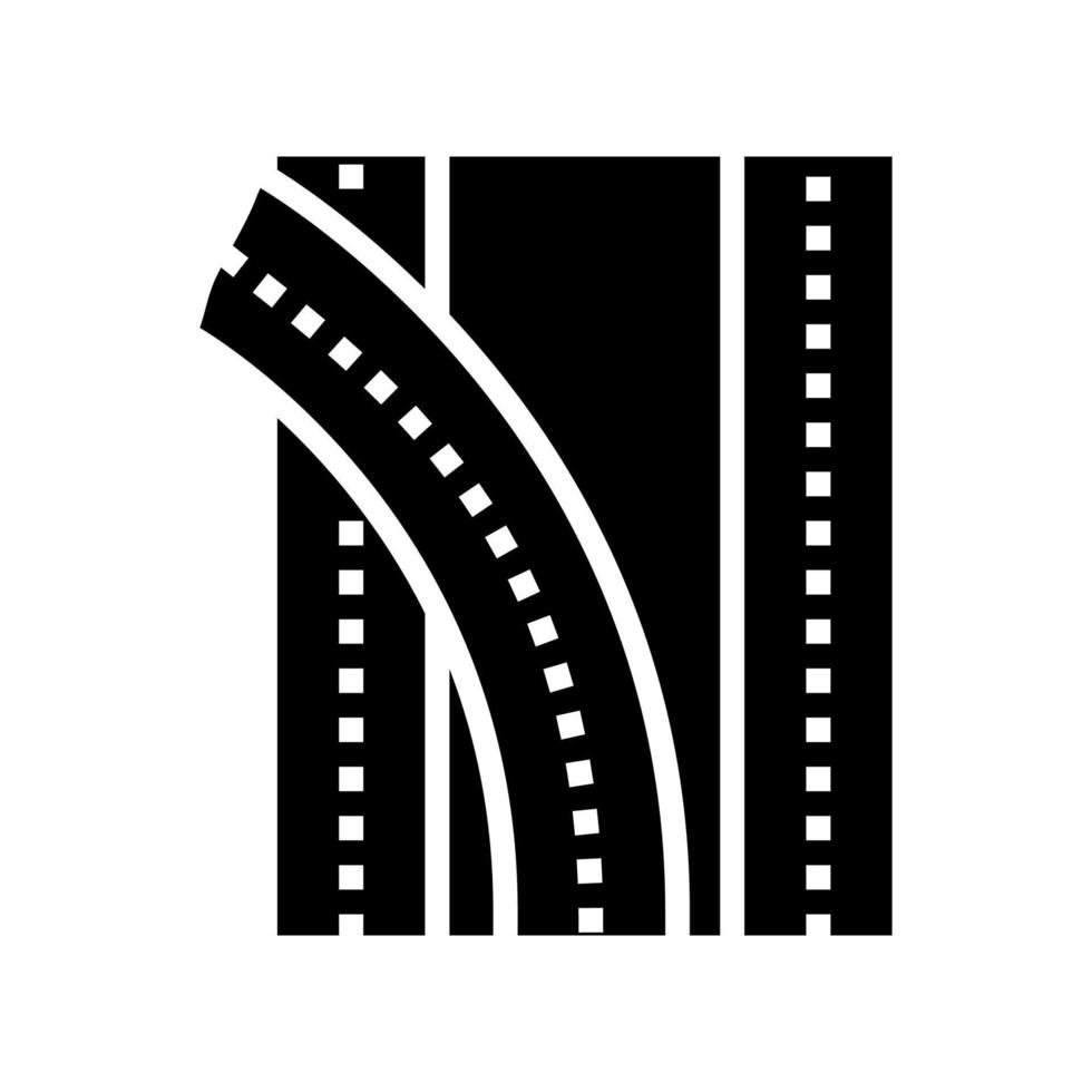 road multilevel interchange glyph icon vector illustration