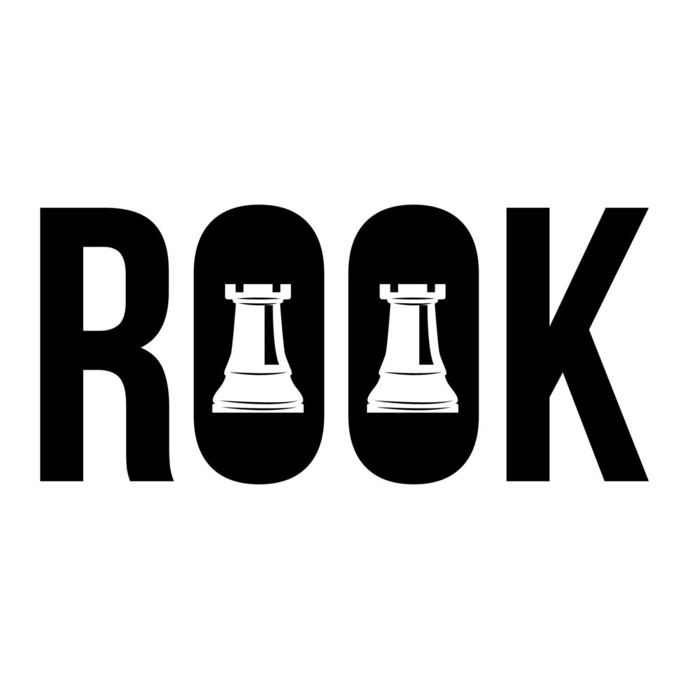 rook chess typography logo vector template