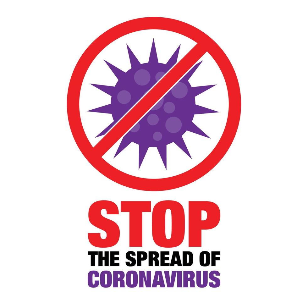 stop the spread of coronavirus symbol sign icon illustration vector