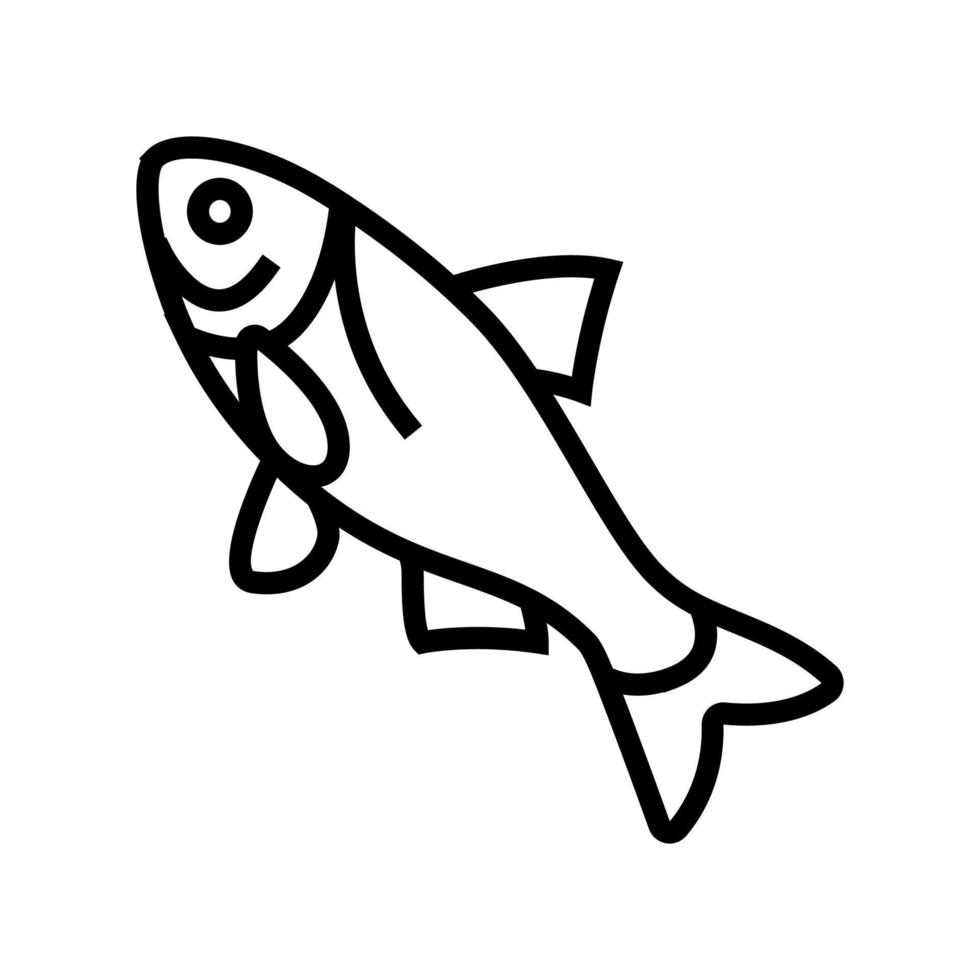 bighead carp line icon vector illustration