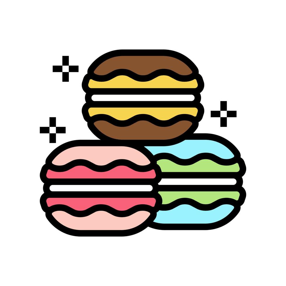 macarons galletas color icono vector ilustración