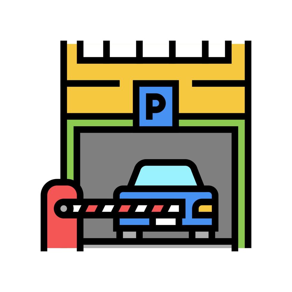 barrera de estacionamiento icono de color ilustración vectorial vector