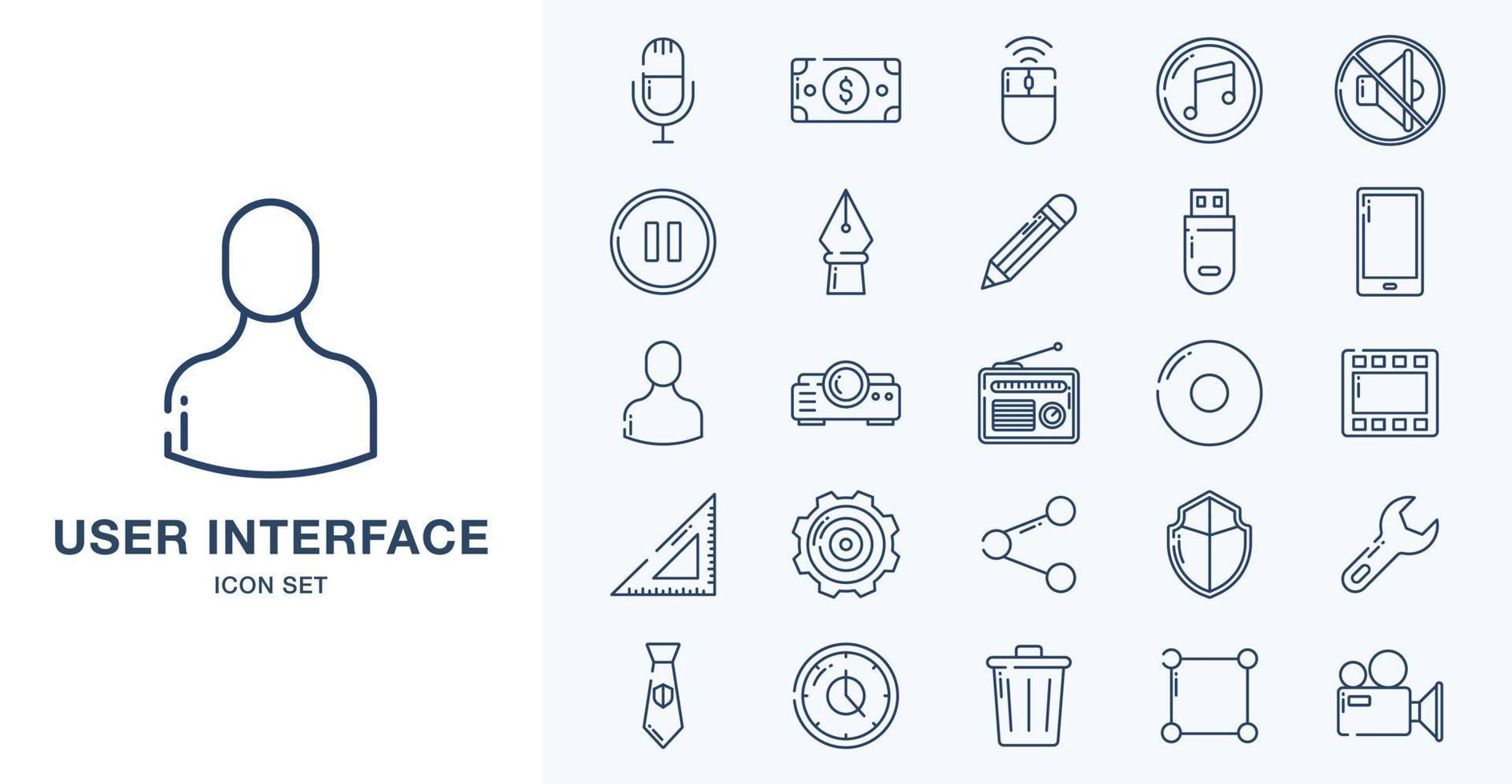 Basic ui, Essential, Icon, web, icon set, outline icon set vector