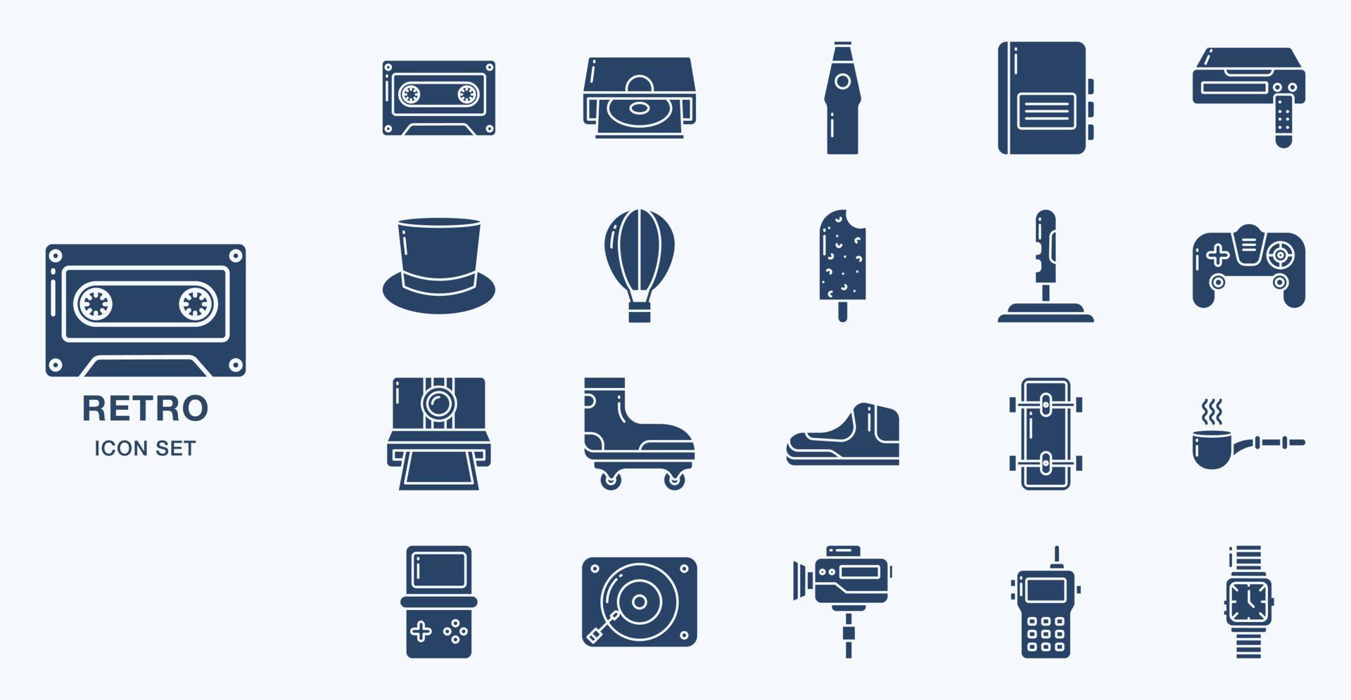 Retro and Vintage icon set 10398008 Vector Art at Vecteezy