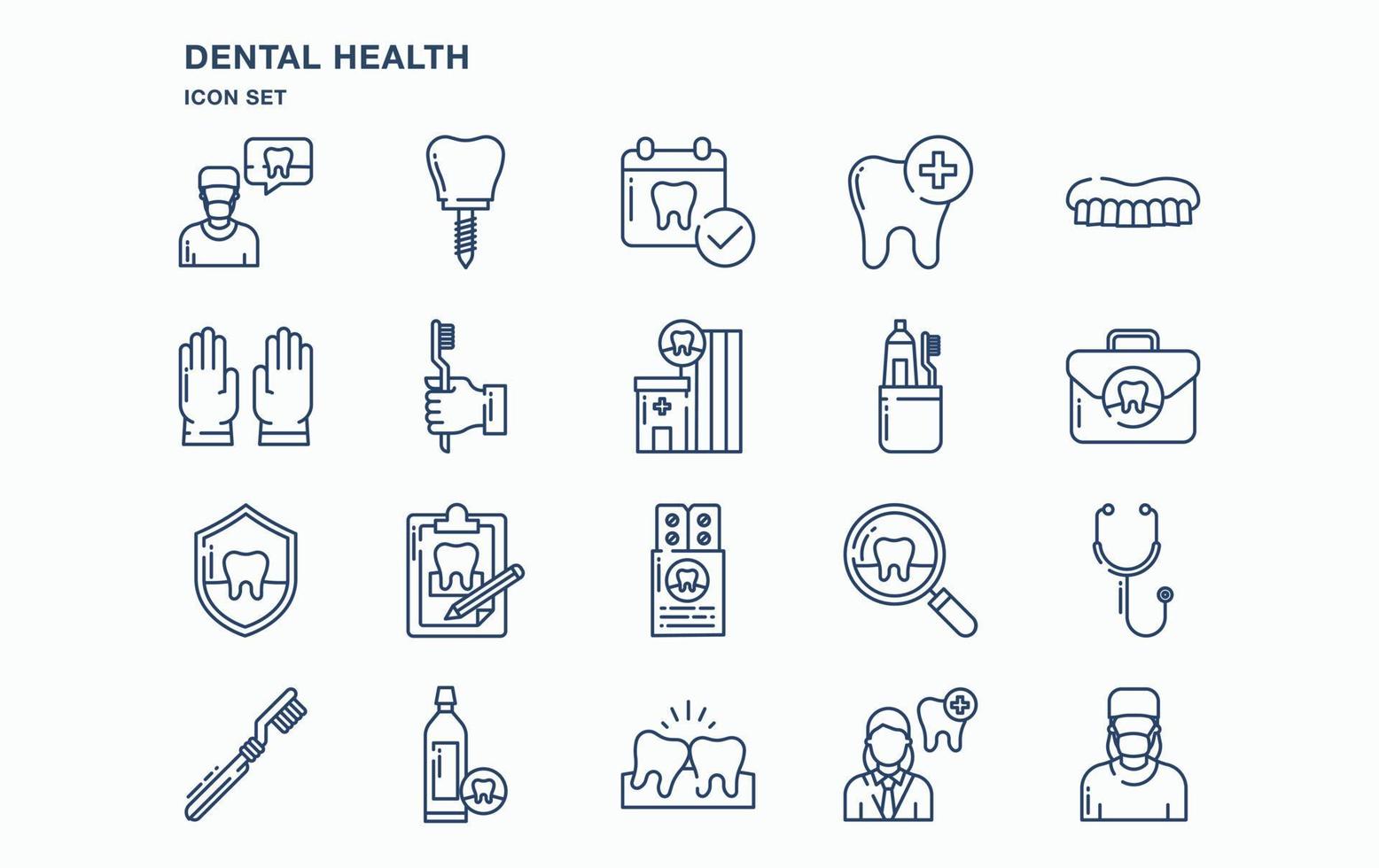 Dental health and dentistry icon set vector