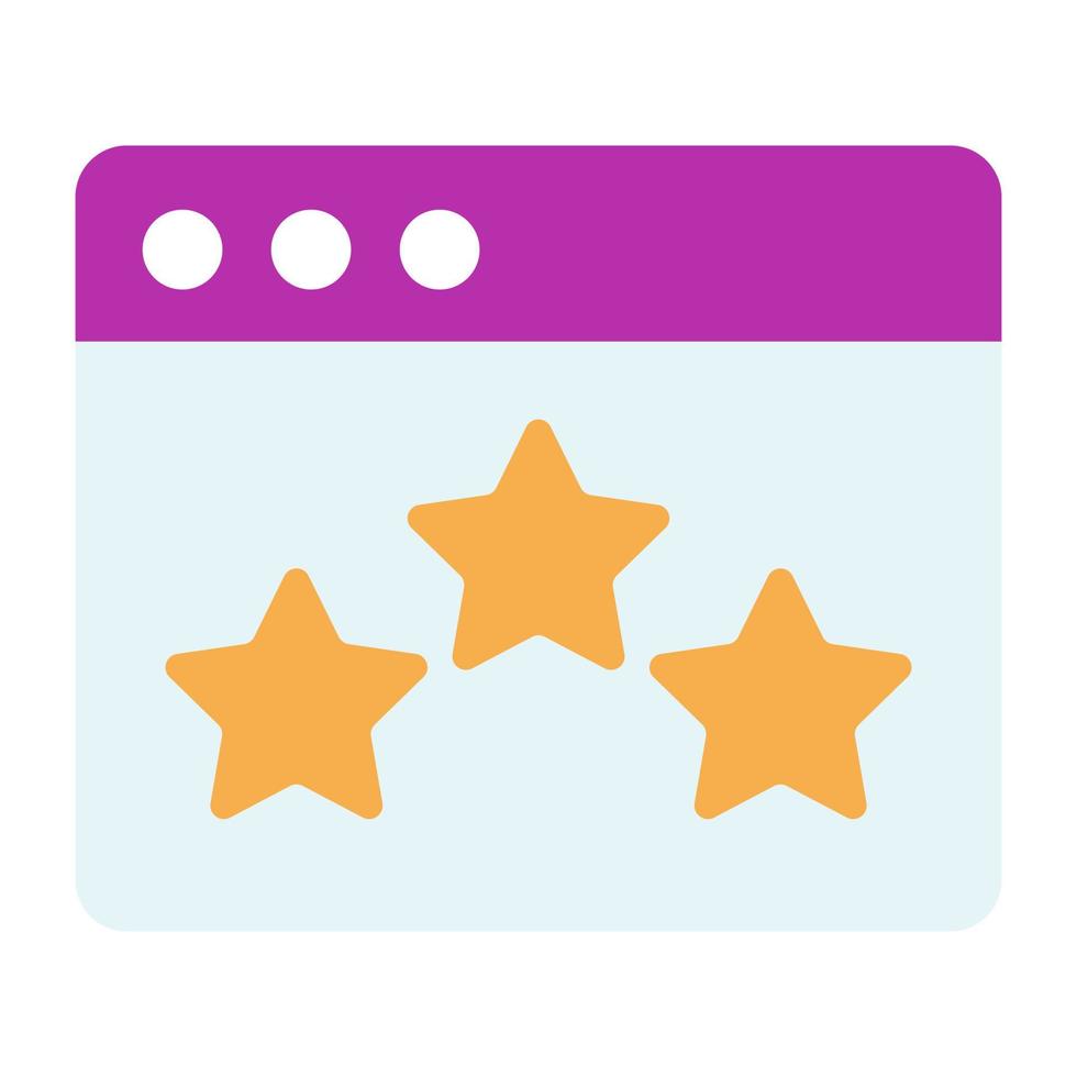 Stars on website showcasing web ratings icon vector