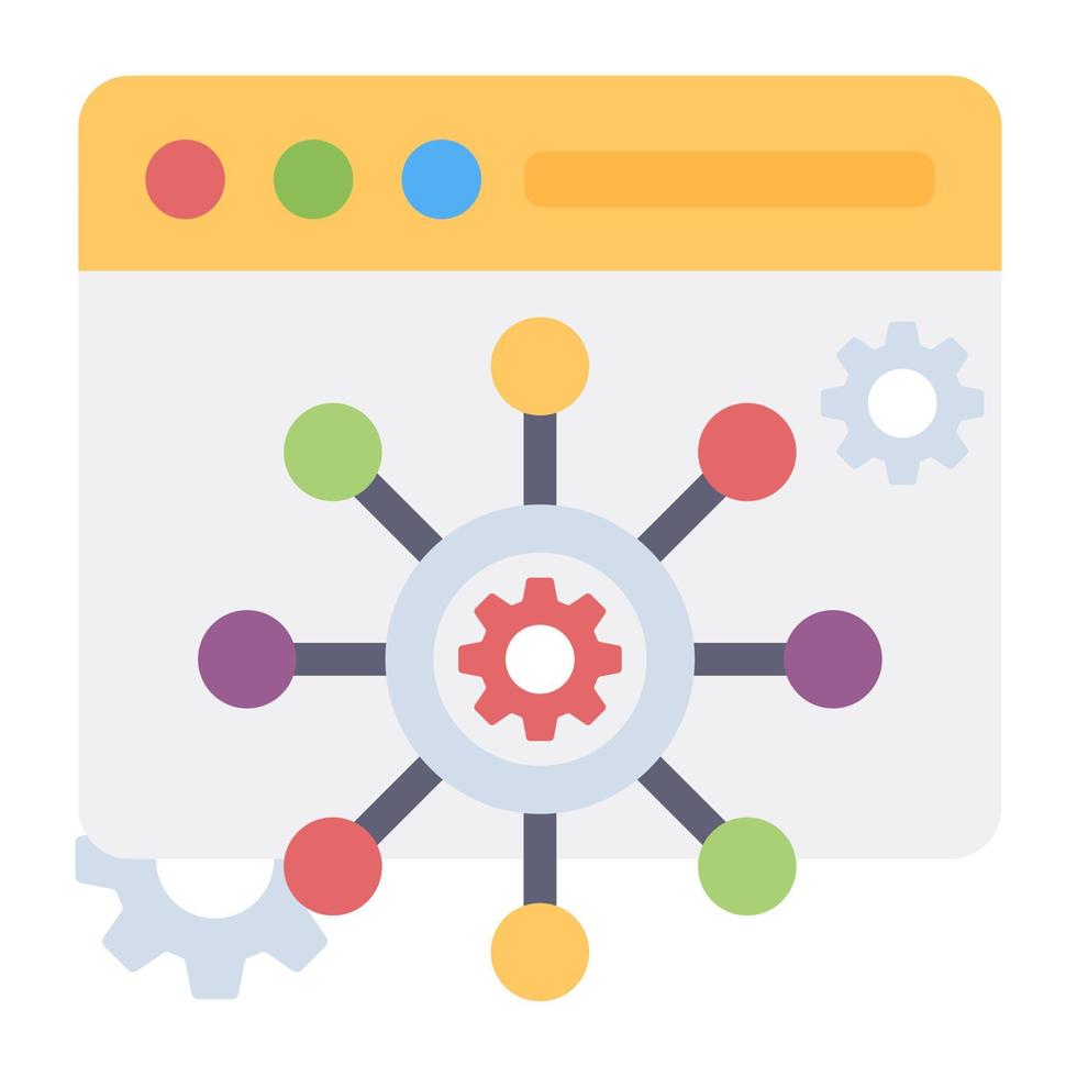 Web network settings icon in colorful design vector