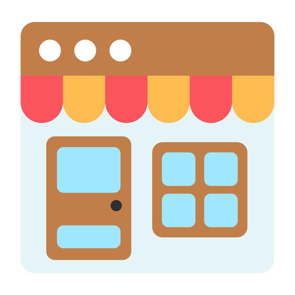 icono de diseño plano de la tienda web vector